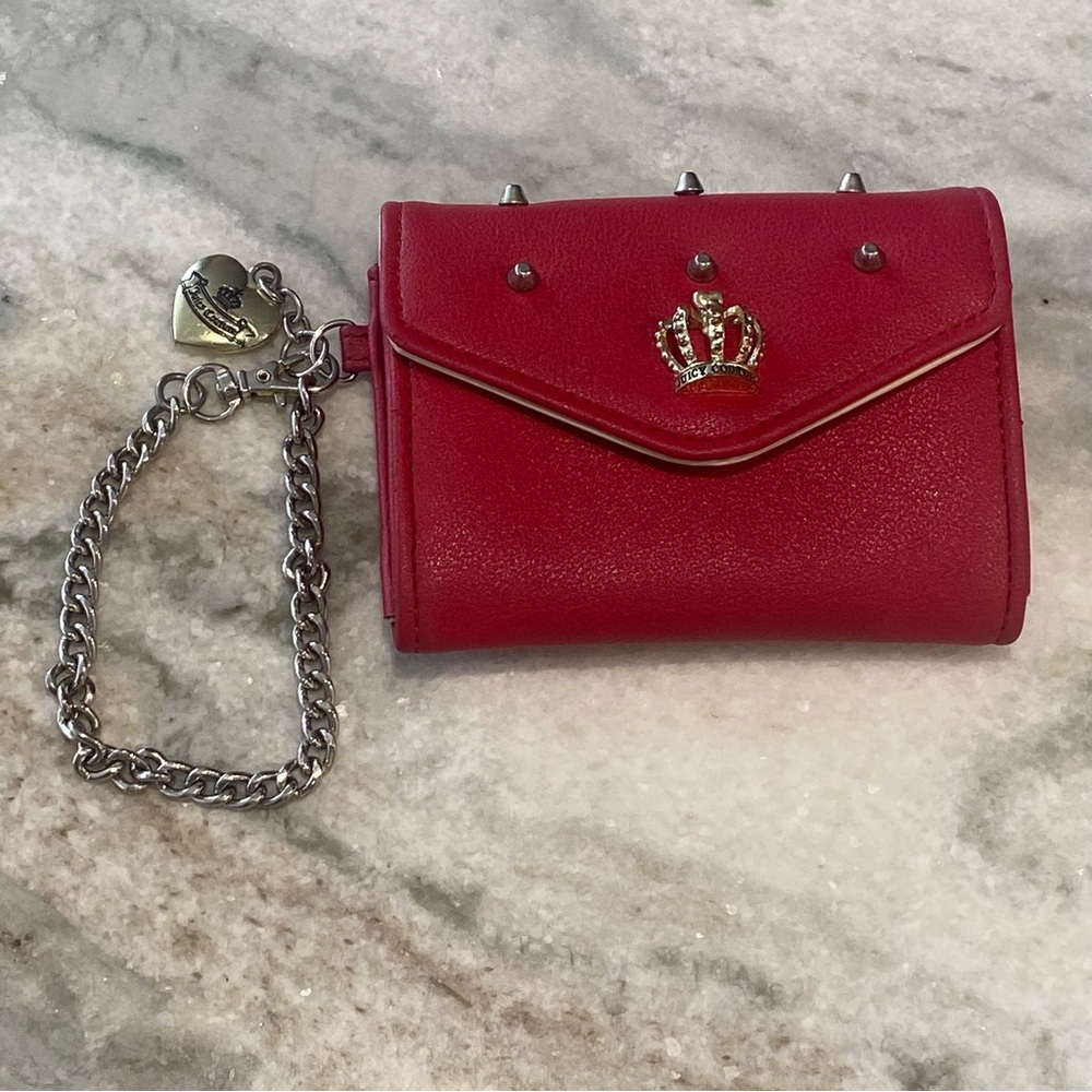 Juicy Couture Red Studded Crown Wallet w/ Chain